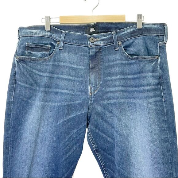 PAIGE Denim Federal Jeans Slim Straight Jean in Roarke Dark Wash Men’s Size 40 - Picture 5 of 13